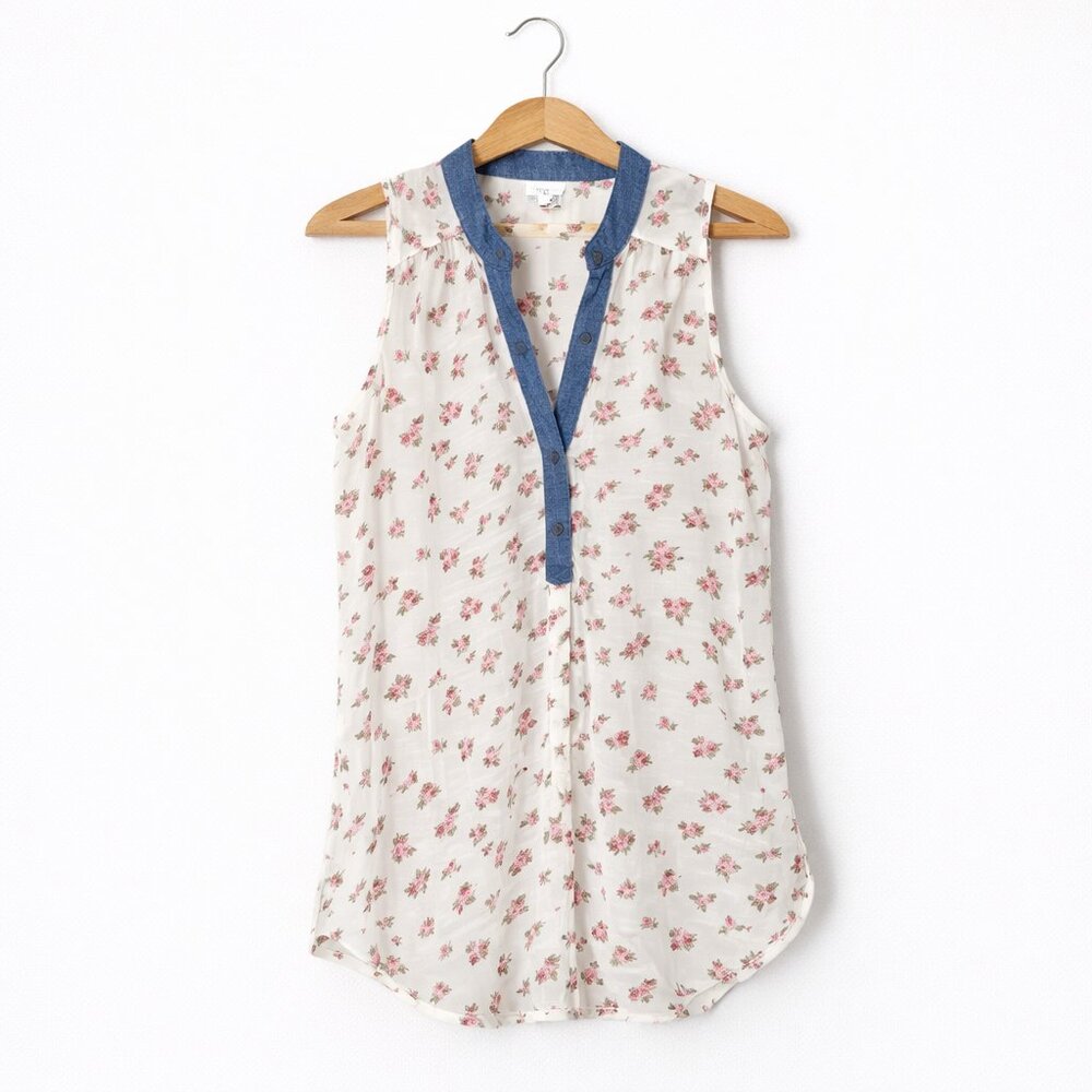 STELLA TWEED | Sheer Rose Floral Print Tank - Medium